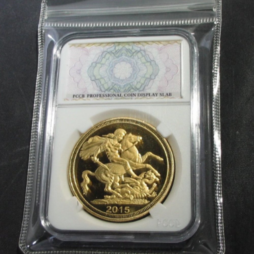 Cameo Proof British Sovereign Gold Coin Saint George Slaying the Dragon Tribute